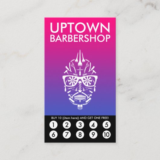 Barberboi Uptown Loyalty Punch Card (Voorkant)
