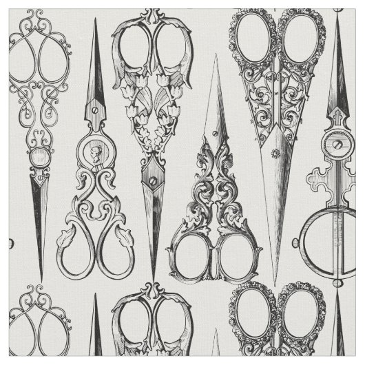 Barberdoek.  schaar. Zwart/Wit Stof (Close Up)