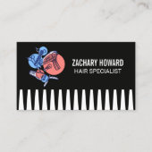 Barbergereedschap | Achtergrond comb Visitekaartje (Voorkant)