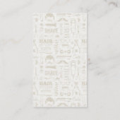 Barbergereedschap en pictogram patronen visitekaartje (Achterkant)