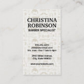 Barbergereedschap en pictogram patronen visitekaartje (Voorkant)