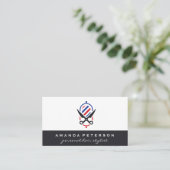 Barbergereedschap | Leder Visitekaartje (Staand voorkant)