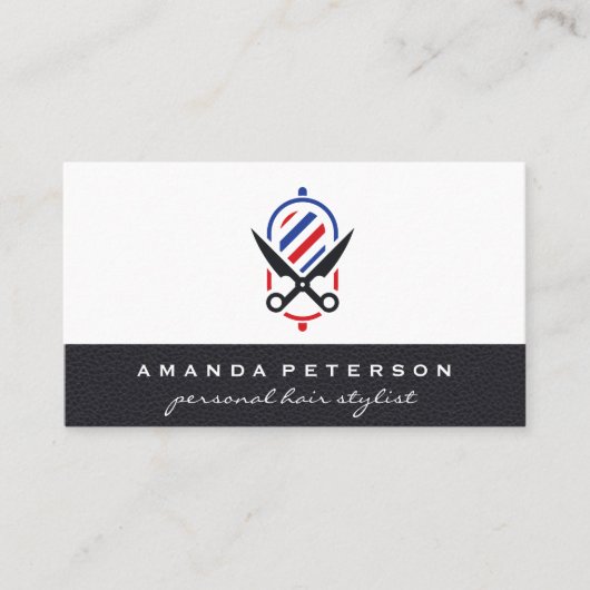 Barbergereedschap | Leder Visitekaartje (Voorkant)