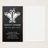 Barbergereedschap | Leder Visitekaartje (Voorkant /achterkant)