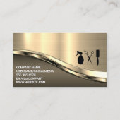 Barbergereedschap | QR-code | Metaal Visitekaartje (Achterkant)