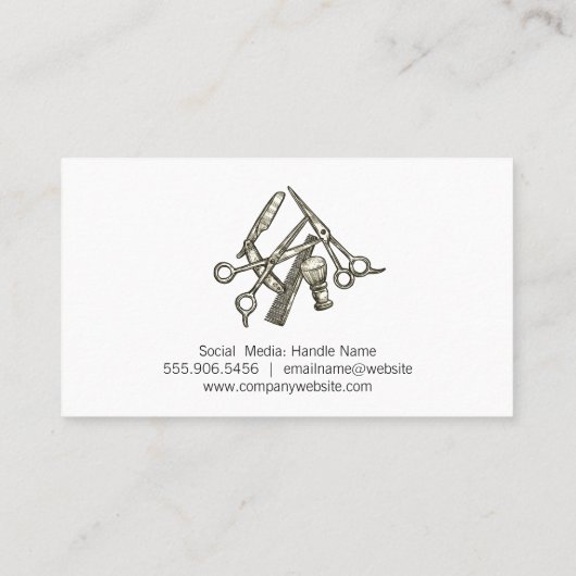 Barbergereedschap | Qr-code Visitekaartje (Achterkant)