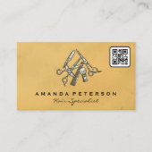 Barbergereedschap | Qr-code Visitekaartje (Voorkant)