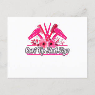 Barberontwerp, schaar, kam, luchtdroger briefkaart