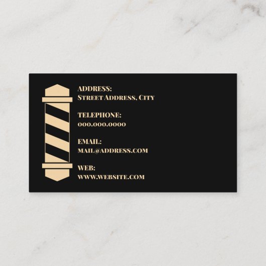 Barberpaal en zwart visitekaartje (Achterkant)