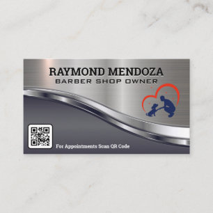 Barberpaal Logo   QR-code   Schaar Zakelijke Auto Visitekaartje