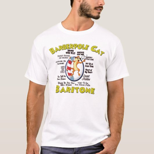 Barberpole Cat T-Shirt - BARITONE (Voorkant)
