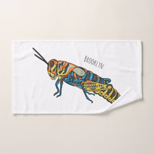 Barberpoolsprinkhaan, afbeelding cartoon bad handdoek (Handdoek)