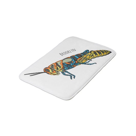 Barberpoolsprinkhaan, afbeelding cartoon badmat (Gekanteld)