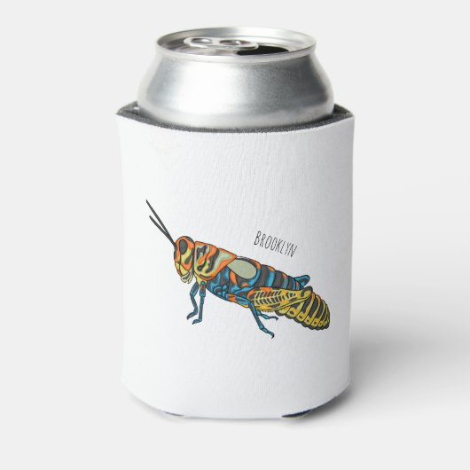 Barberpoolsprinkhaan, afbeelding cartoon blikjeskoeler (Blikje Achterkant)