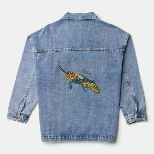 Barberpoolsprinkhaan, afbeelding cartoon denim jacket