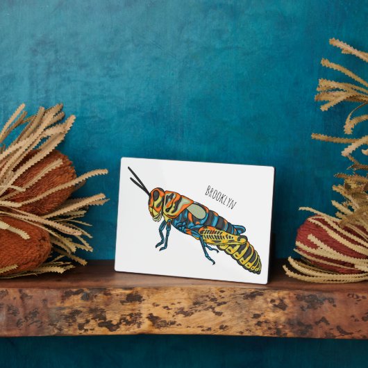 Barberpoolsprinkhaan, afbeelding cartoon fotoplaat (Zijkant)