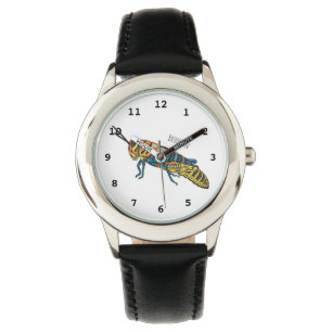 Barberpoolsprinkhaan, afbeelding cartoon horloge