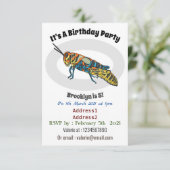 Barberpoolsprinkhaan, afbeelding cartoon kaart (Staand voorkant)