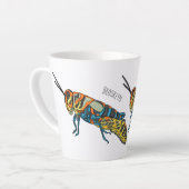 Barberpoolsprinkhaan, afbeelding cartoon latte mok (Linkerhoek)