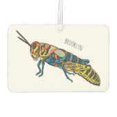 Barberpoolsprinkhaan, afbeelding cartoon luchtverfrisser (Achterkant)