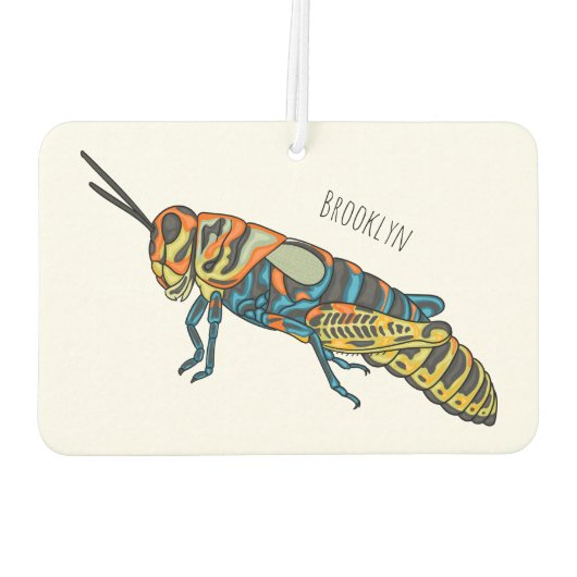 Barberpoolsprinkhaan, afbeelding cartoon luchtverfrisser (Achterkant)