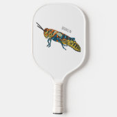 Barberpoolsprinkhaan, afbeelding cartoon pickleball paddle (Achterkant)