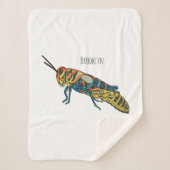 Barberpoolsprinkhaan, afbeelding cartoon sherpa deken (Voorkant)