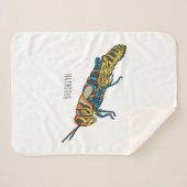 Barberpoolsprinkhaan, afbeelding cartoon sherpa deken (Voorkant (horizontaal))