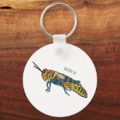 Barberpoolsprinkhaan, afbeelding cartoon sleutelhanger (Voorkant)