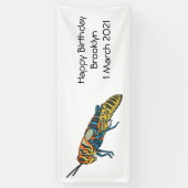 Barberpoolsprinkhaan, afbeelding cartoon spandoek (Verticaal)