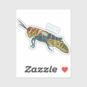 Barberpoolsprinkhaan, afbeelding cartoon sticker (Vel)