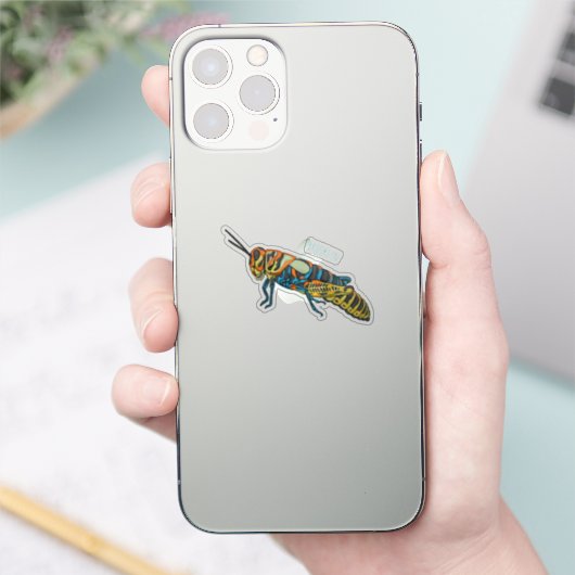 Barberpoolsprinkhaan, afbeelding cartoon sticker (Telefoon)