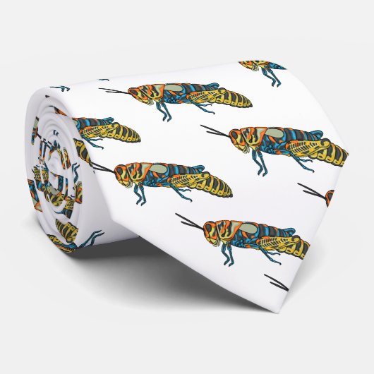 Barberpoolsprinkhaan, afbeelding cartoon stropdas (Opgerold)