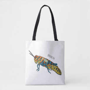 Barberpoolsprinkhaan, afbeelding cartoon tote bag