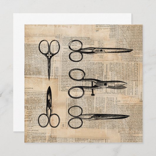  Barbers Antiek schaar Kaart (Voorkant / Achterkant)