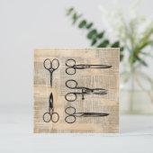  Barbers Antiek schaar Kaart (Staand voorkant)