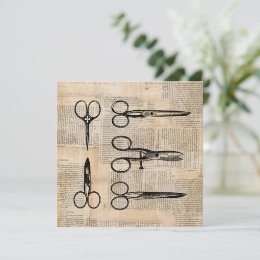  Barbers Antiek schaar Kaart (Staand voorkant)