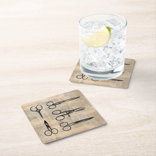  Barbers Antiek schaar Kartonnen Onderzetters (Insitu)