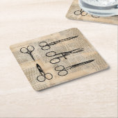  Barbers Antiek schaar Kartonnen Onderzetters (Schuin)