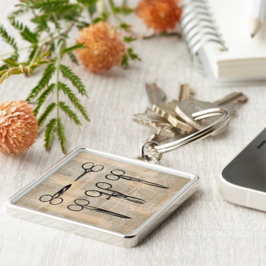 Barbers Antiek schaar Sleutelhanger (Zijkant)