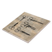  Barbers Antiek schaar Tegeltje (Zijkant)