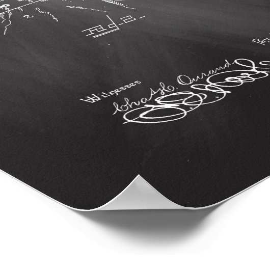 Barber's Cape Antiek Patent Poster Chalkboard (Hoek)