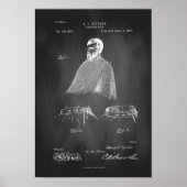 Barber's Cape Antiek Patent Poster Chalkboard (Voorkant)