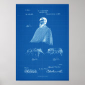 Barber's Cape Antique Patent Poster Blueprint (Voorkant)