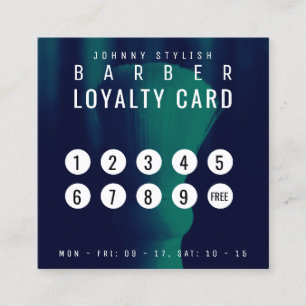 Barbers penseelmonotone loyaliteit vierkante visitekaartje