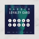 Barbers penseelmonotone loyaliteit vierkante visitekaartje (Voorkant)