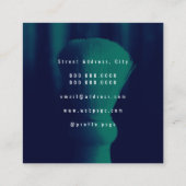 Barbers penseelmonotone loyaliteit vierkante visitekaartje (Achterkant)