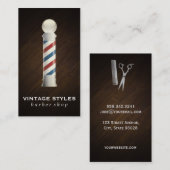 Barbers Poll en Shears Visitekaartje (Voorkant / Achterkant)