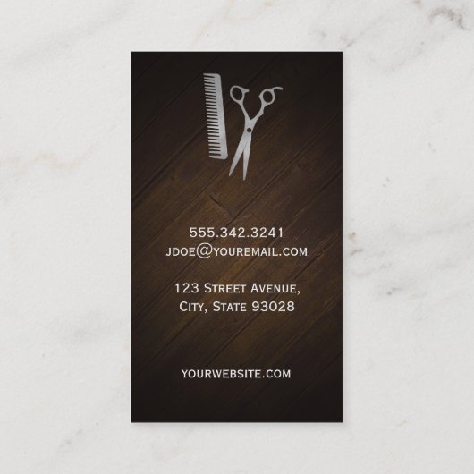 Barbers Poll en Shears Visitekaartje (Achterkant)