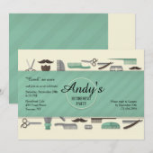 Barber's Tools Invitation Kaart (Voorkant / Achterkant)